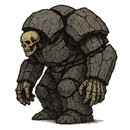 The Bone Golem — hand-illustrated gothic enemy art
