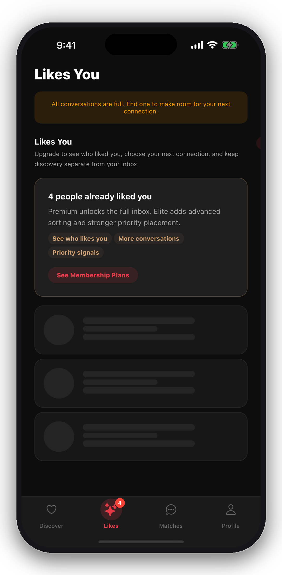 Likes You — see who's interested and choose your next connection